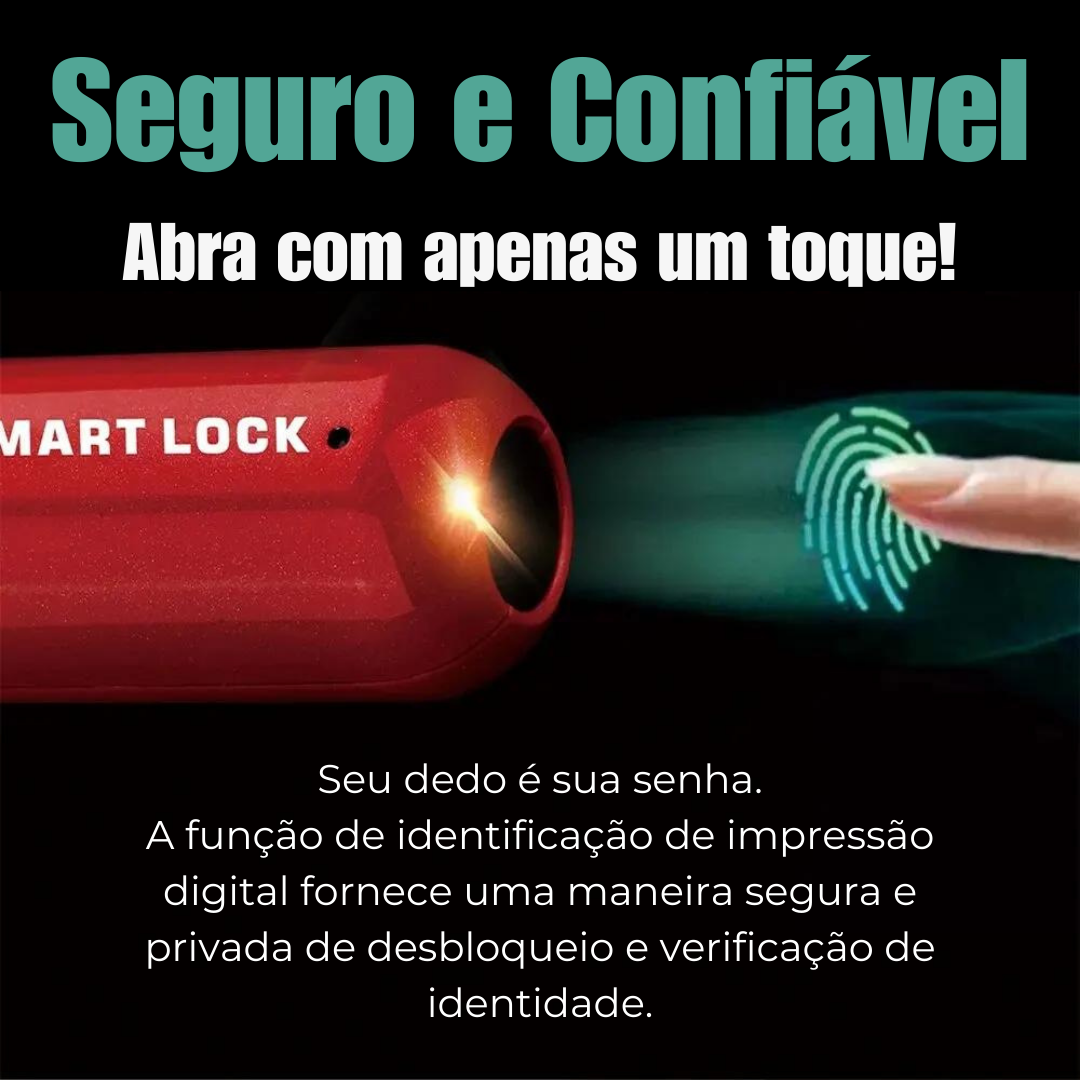 00 Mini Cadeado Com Impressão Digital