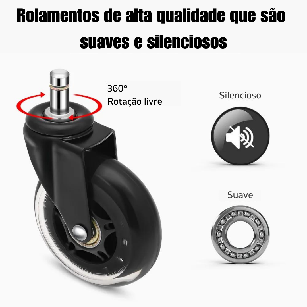 00 Conjunto de Rodas para Cadeira de Escritório