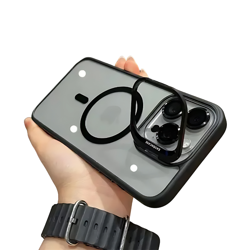 00 Capa iPhone com Suporte (iPhone 12 PROMAX - PRETA)