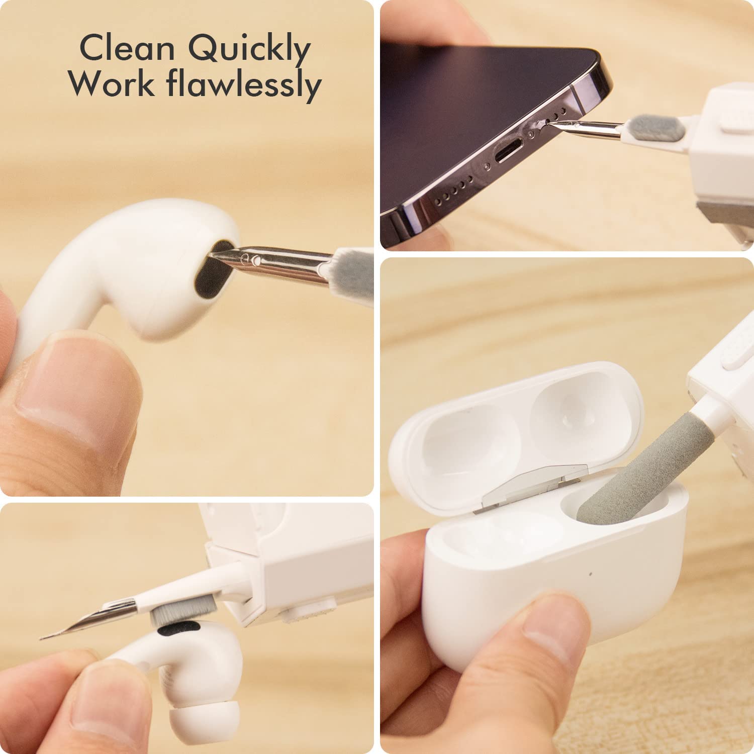 Kit 8 em 1 Profissional Clean Pen para Teclado, Celular e Computadores
