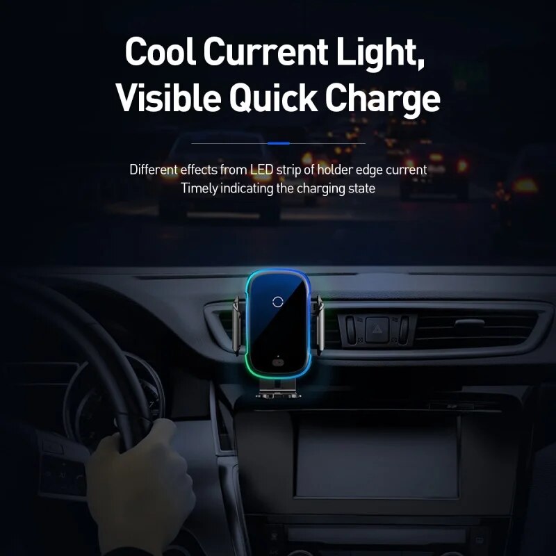 00 Baseus Suporte e Carregador sem Fio de carro 15w