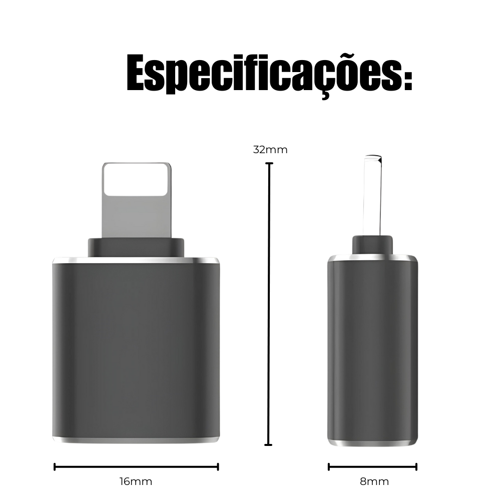 00 Adaptador OTG Lightining para iPhone