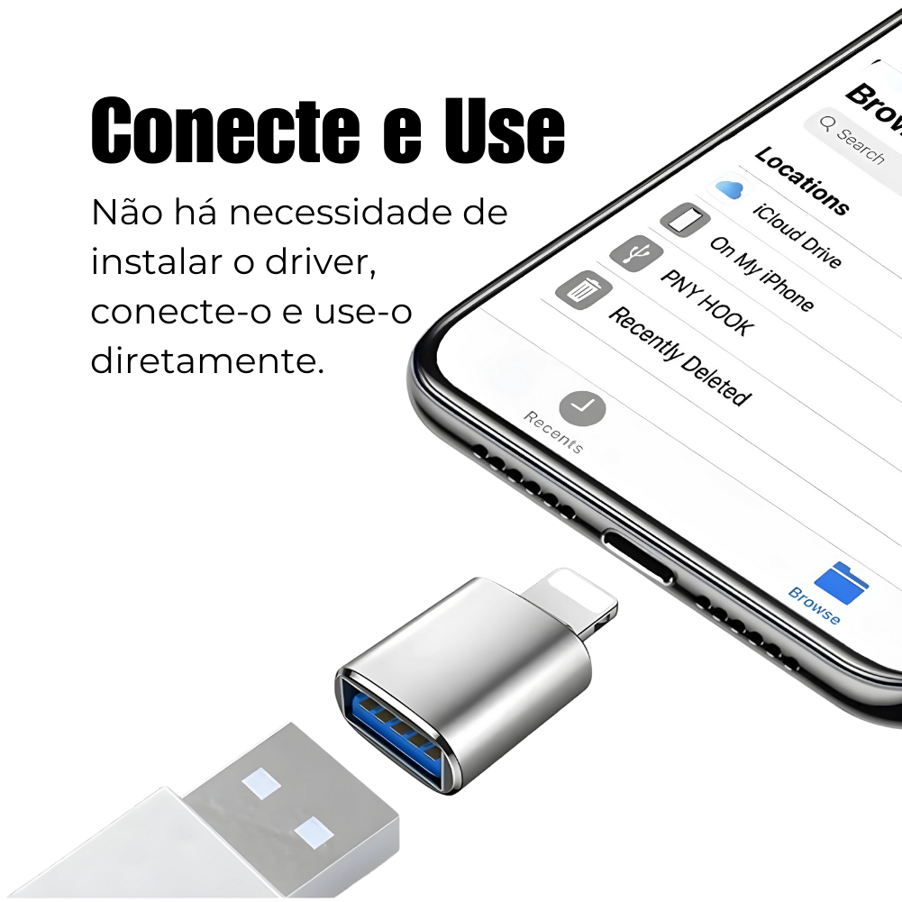 00 Adaptador OTG Lightining para iPhone