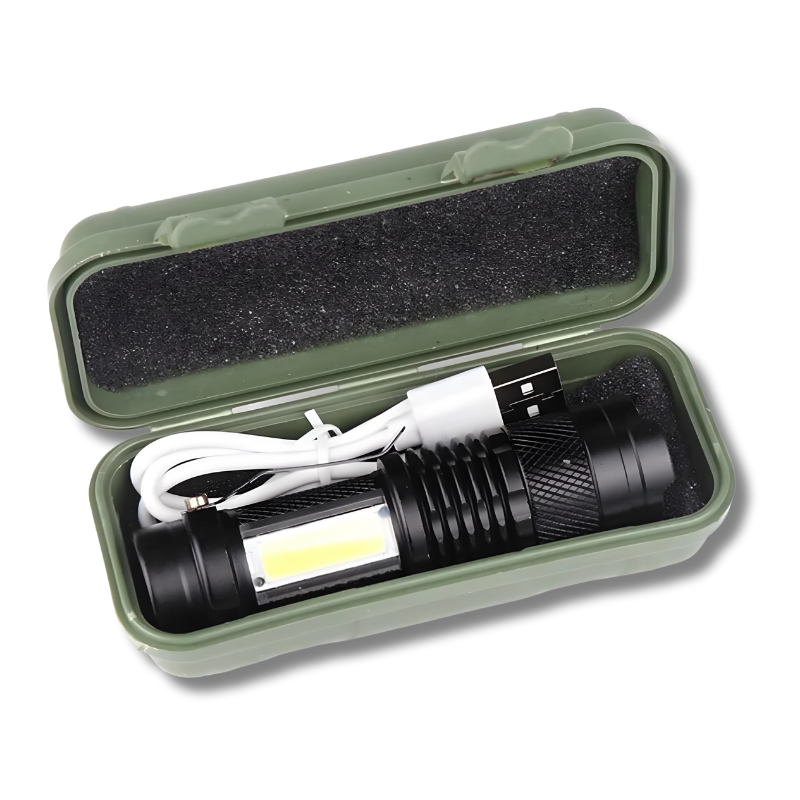 00 Mini Lanterna Tática USB de Bolso